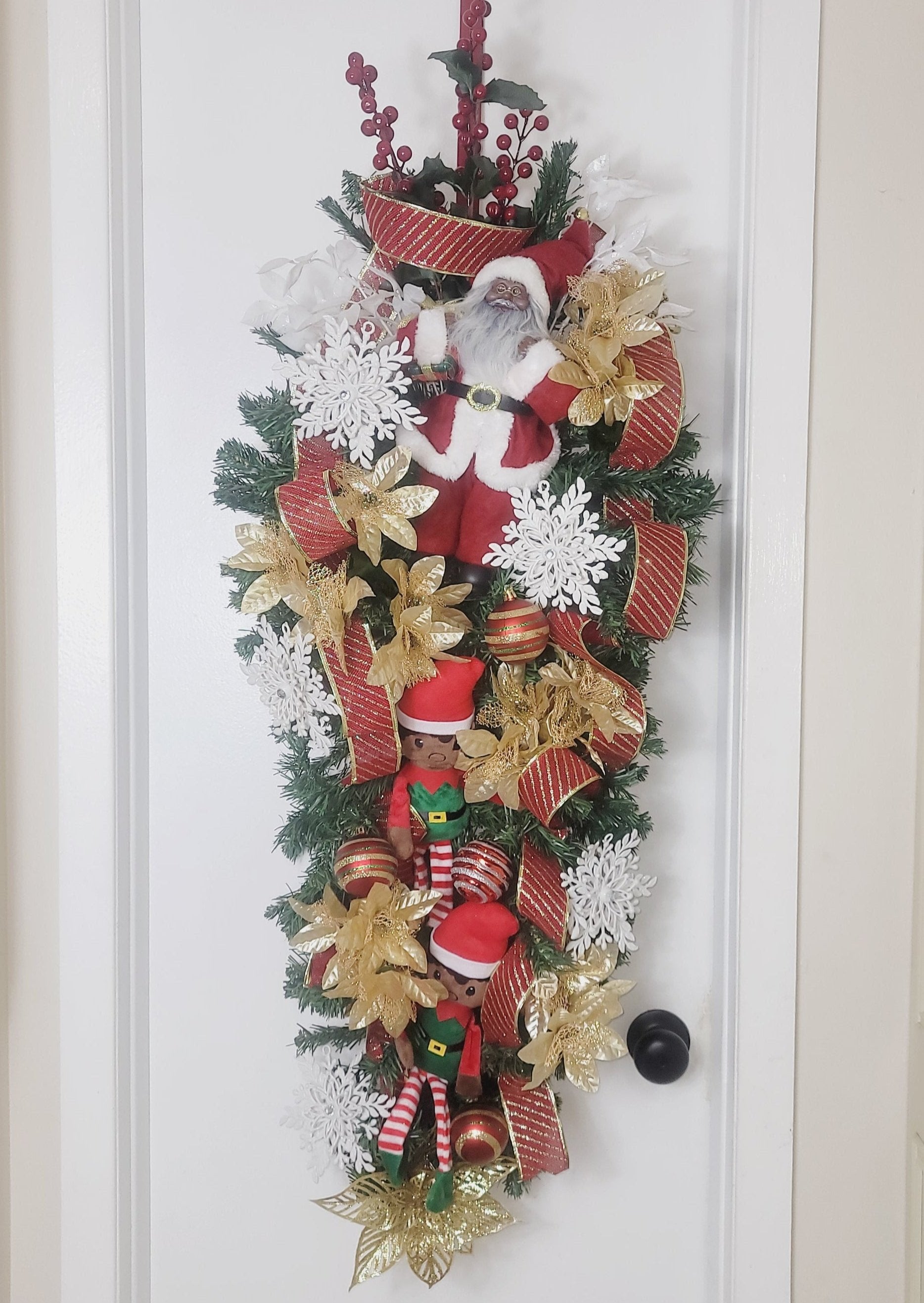 Black Santa Swag Wreath