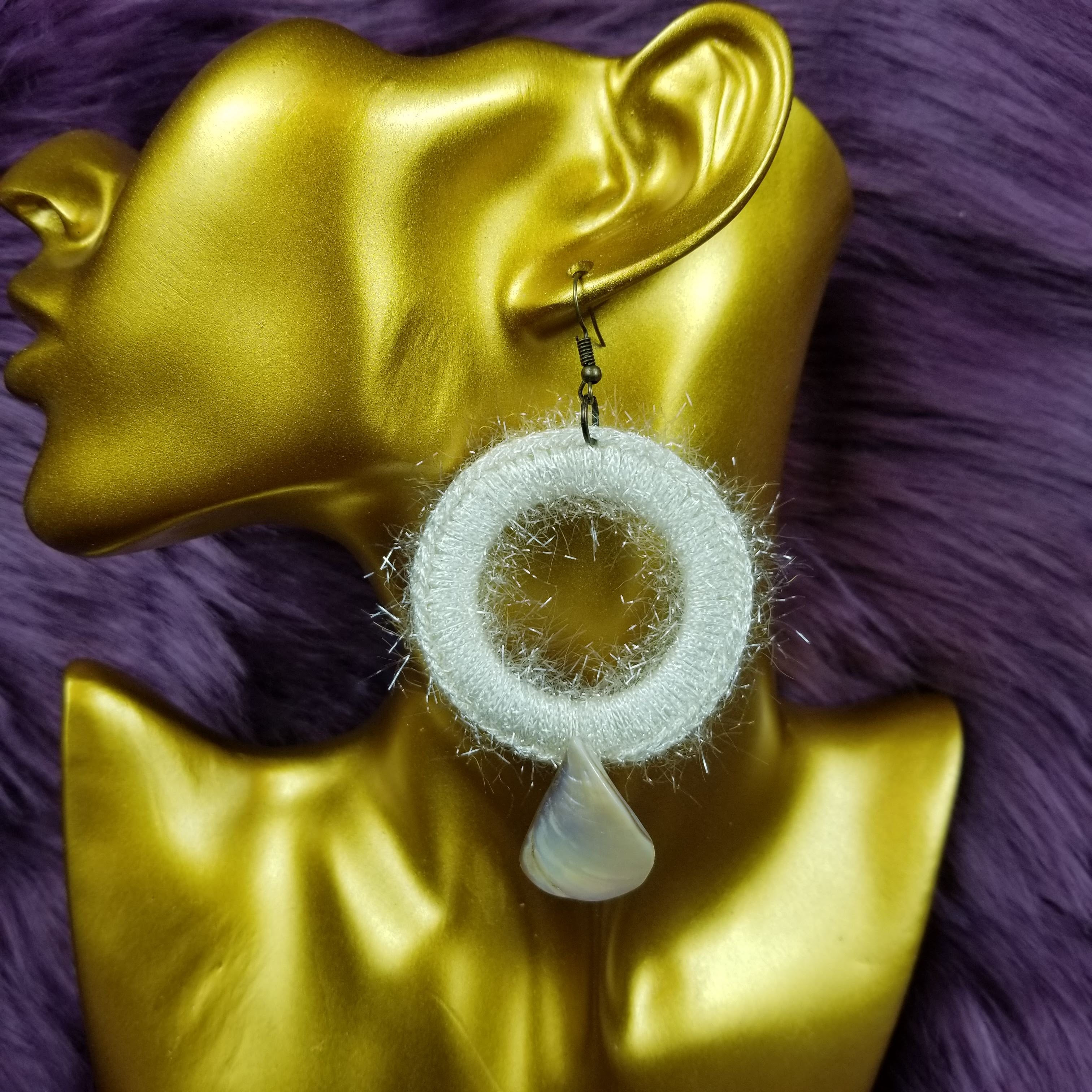 Cream Crochet Earrings