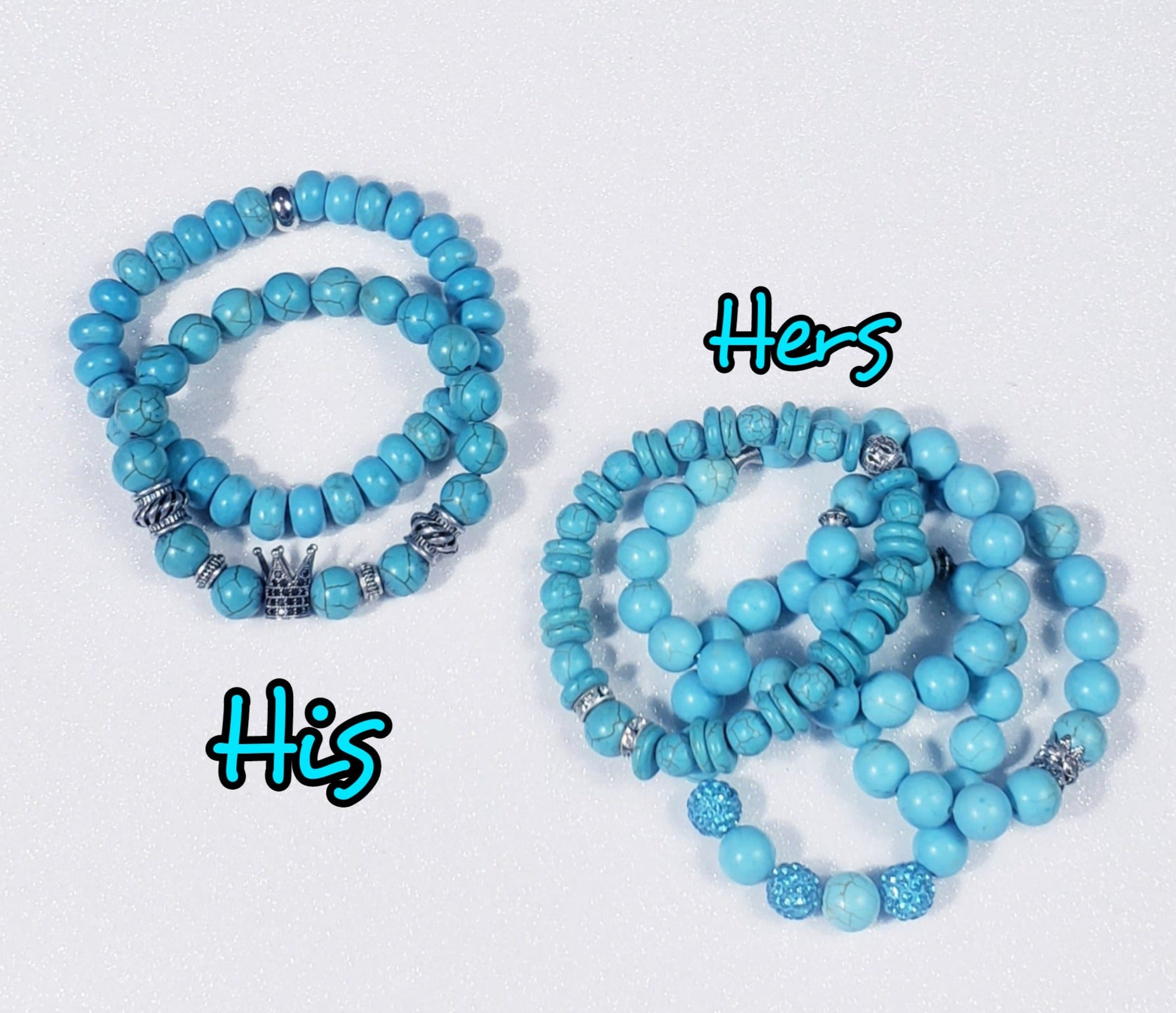 His & Hers Turquoise Bracelet Set